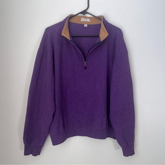 Peter Millar Purple Sweater Mens X-Large 1/4 Zip Up Long Sleeve Pullover - Picture 5 of 7